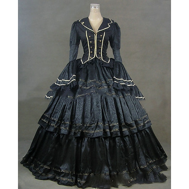  Rokoko Viktorianisch 18. Jahrhundert Cocktailkleid Vintage-Kleid Kleid Partykostüm Maskerade Ballkleid Boden-Länge Damen Übergröße Kundenspezifische Party Abiball