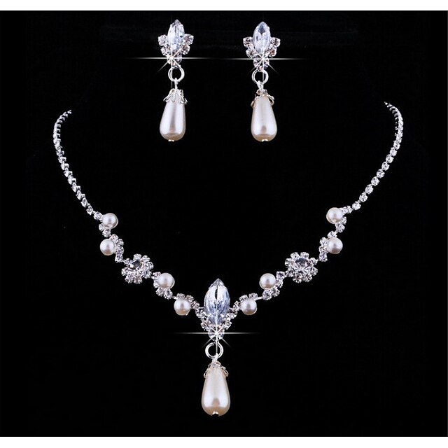  Women's Jewelry Set Drop Pendant Imitation Pearl Earrings Jewelry Beige For Wedding Party Anniversary Birthday