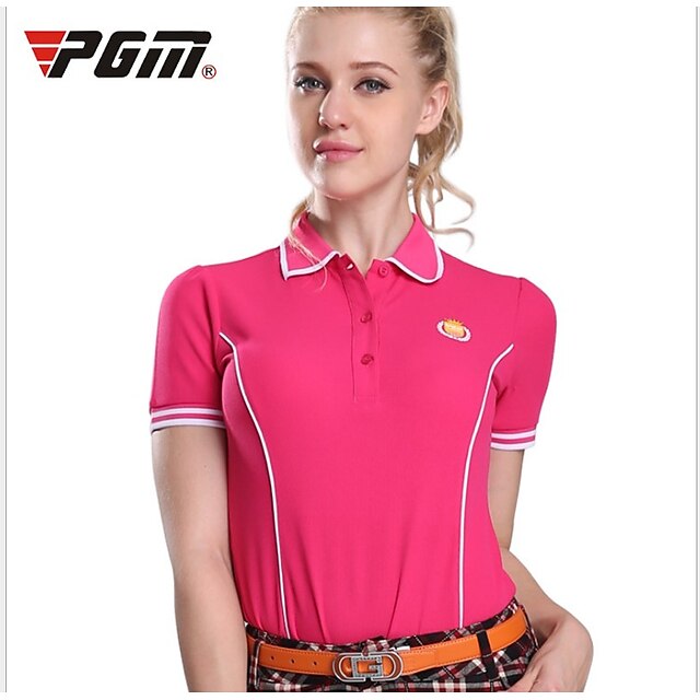  Damen Kurzarm Golf Atmungsaktivität Sport Golfspiel Outdoor Übungen Rose Rot Sport & Natur