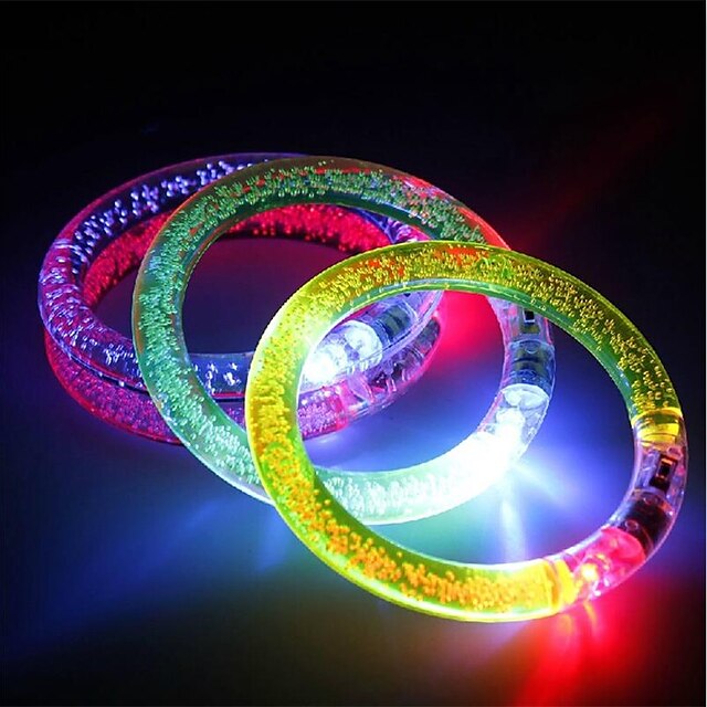  3PCS Light up Bracelet Flash LED Light Emitting Electronic Bracelet Luminous Glowing Bracelet For Christmas Bar
