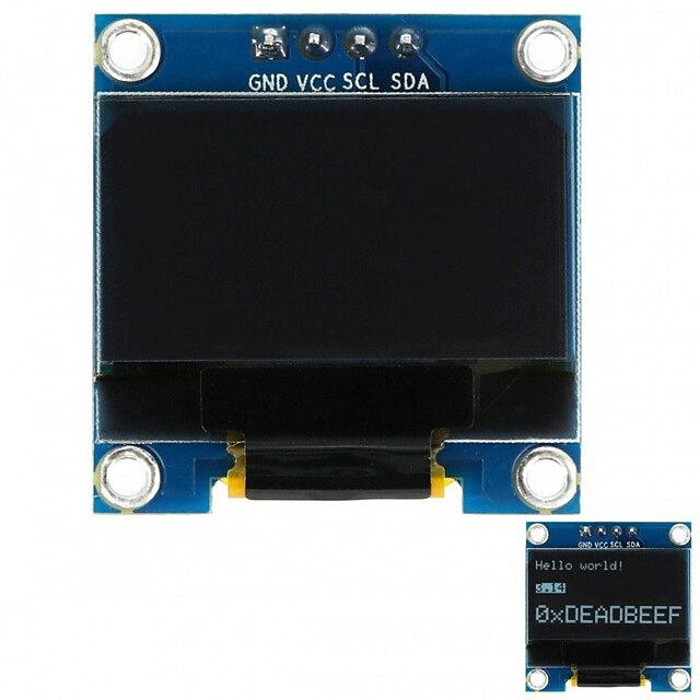  0,96 128x64 I2C-liitäntä valkoinen väri OLED-näyttö moduuli arduino