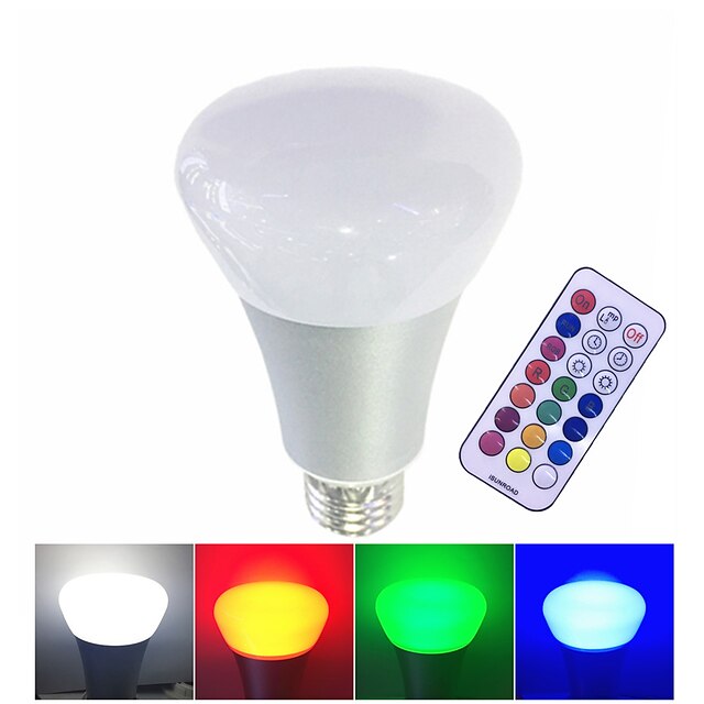  1kpl 10 W LED-älyvalot 700 lm E26 / E27 1 LED-helmet Integroitu LED Himmennettävissä Kauko-ohjattava Koristeltu RGB RGBW RGBWW 85-265 V / 1 kpl / RoHs