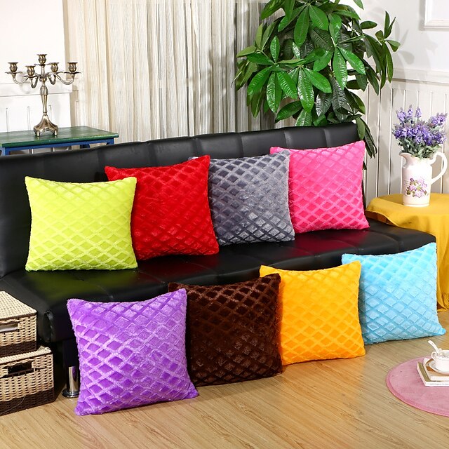  1 pcs Velvet Pillow Cover Pillow Case, Solid Colored Striped Geometric Casual Modern Contemporary Retro
