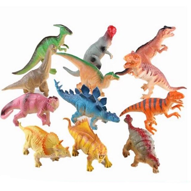  Dragon & Dinosaur Toy Dinosaur Figure Triceratops Jurassic Dinosaur Velociraptor Tyrannosaurus Rex Silicone Plastic Kid's Party Favors, Science Gift Education Toys for Kids and Adults