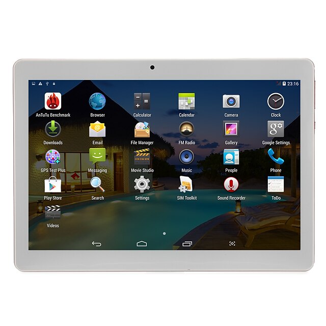  10.1 pulgada Tableta androide (Android6.0 1920*1200 Quad Core 2GB+32GB) / 64 / Mini USB / Ranura de Tarjeta TF / Clavija Auricular 3.5mm / IPS