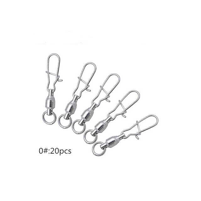  20 pcs Fishing Snaps & Swivels Stainless Steel Easy to Use Sea Fishing Bait Casting Spinning Jigging Fishing Fishing Apparel & Accessories Fishing Removal Tools Fishing Outdoor Recreation