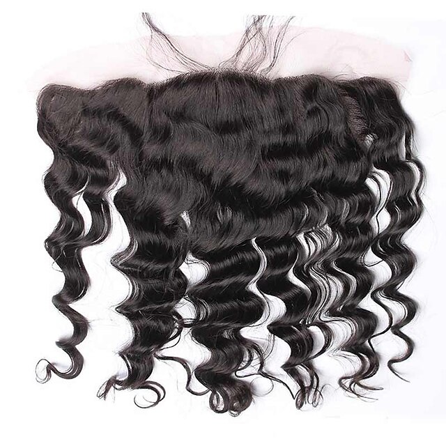  peruvian loose wave frontal 100 human hair 13x4 ear to ear lace frontal closure remy hair natural color free part