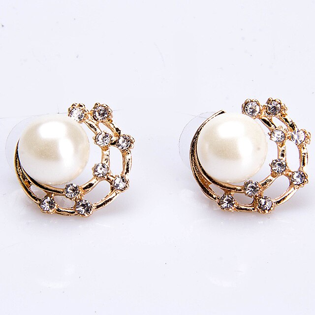  Women's Stud Earrings Imitation Pearl Imitation Pearl Alloy Round Jewelry As Picture Wedding Party Special Occasion Anniversary Birthday