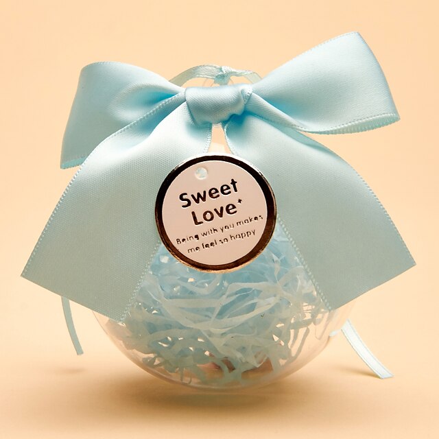  Ball Plastic Favor Holder with Bowknot Favor Boxes Gift Boxes Candy Jars and Bottles - 21