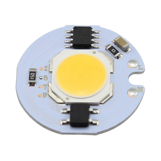  1pc 5w cob led chip 220v smart ic voor diy downlight spotlicht plafondlamp warm / koel wit