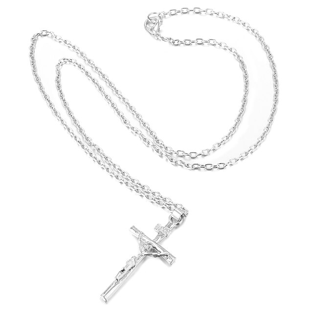  Women's Pendant Necklace Cross Ladies Fashion Christ Platinum Plated Gold Plated White Gold Golden Silver Necklace Jewelry For Wedding Party Daily Casual