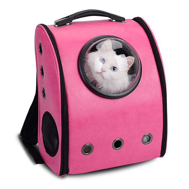  Gato Perro Mochila de viaje Carrier Bag El astronauta de la cápsula portadora Portátil Transpirable Un Color Piel Amarillo Rosa Rosa