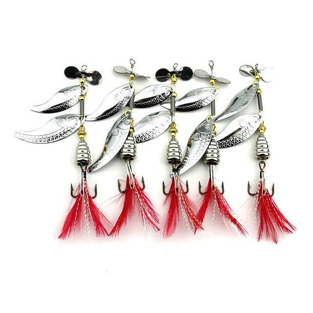  5 pcs Buzzbait & Spinnerbait Spoons Metal Bait Spinnerbaits Sinking Bass Trout Pike Sea Fishing Fly Fishing Bait Casting / Spinning / Bass Fishing / Lure Fishing / General Fishing