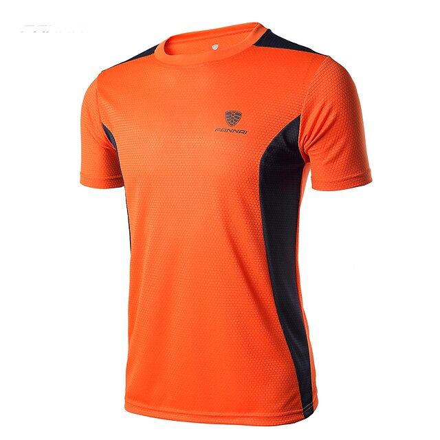  Homens Camiseta de Corrida Treino de Ginástica Acampar e Caminhar Exercício e Atividade Física Corridas Corrida Roupa de esporte Preto Azul Marinho Fruta verde Laranja Roupas Esportivas Elasticidade