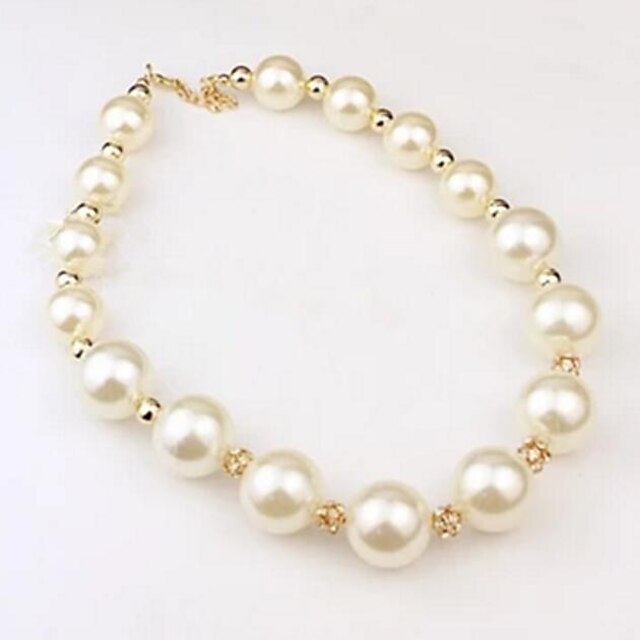  Women's Synthetic Diamond Choker Necklace Pearl Necklace Ball Ball Statement Ladies Luxury Pearl Rhinestone Alloy Necklace Jewelry For Wedding Party Special Occasion Daily