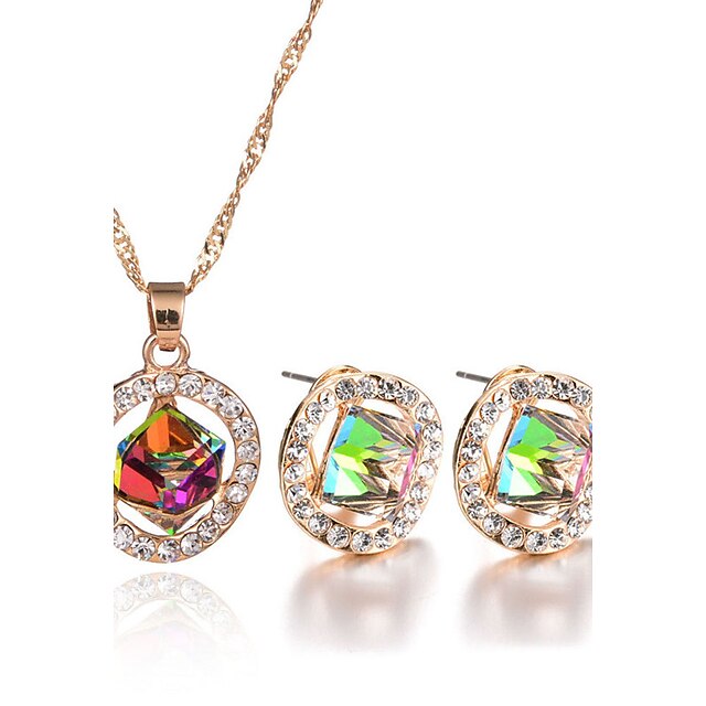  Mulheres Cristal Conjunto de jóias - Cristal, Strass Luxo, Original, Pingente Incluir Colar / Brincos, Sets nupcial Jóias Vermelho /
