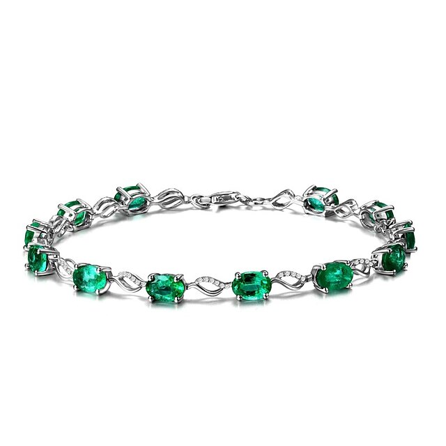  Pentru femei Smarald sintetic Brățări cu Lanț & Legături Tăietură Emerald femei Natură Modă Smarald Bijuterii brățară Verde Pentru Nuntă Petrecere Zi de Naștere Evenimente / Petrecere Mascarad