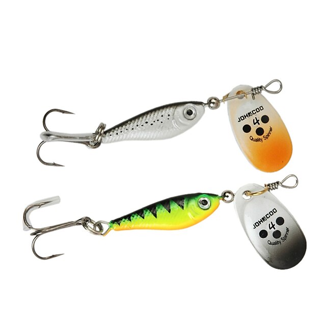  4 pcs Fishing Lures Spoons Sinking Bass Trout Pike Sea Fishing Bait Casting Spinning Sequin / Jigging Fishing / Freshwater Fishing / Bass Fishing / Lure Fishing / General Fishing
