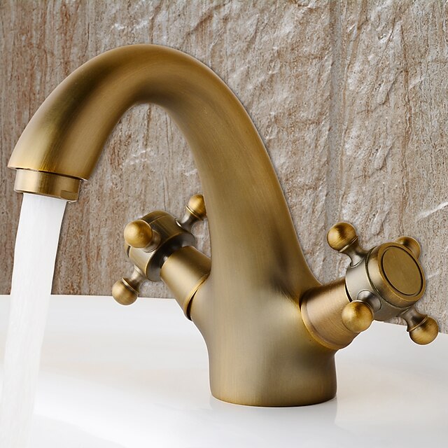 Baño grifo del fregadero - FaucetSet Cobre Envejecido Montaje en