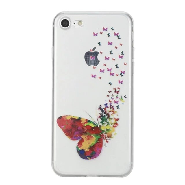  Case For Apple iPhone X / iPhone 8 Plus / iPhone 8 Pattern Back Cover Butterfly Soft TPU