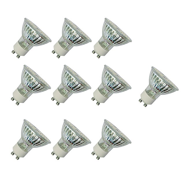  10pcs 3 W LED szpotlámpák 280-420 lm GU10 MR16 60 LED gyöngyök SMD 3528 Meleg fehér Fehér / 10 db.