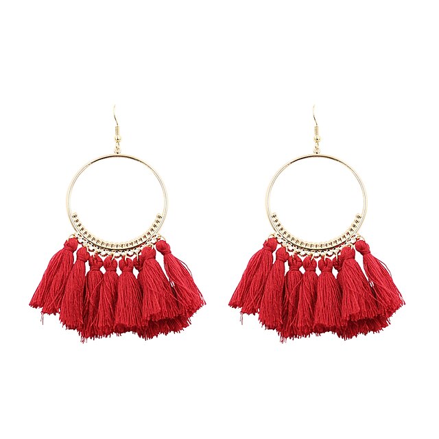  Femme Boucle d'Oreille Pendantes Boucle d'oreille boucles d'oreilles ventilateur Franges dames Personnalisé Franges Mode euroaméricains Des boucles d'oreilles Bijoux Rose translucide / Arc-en-ciel