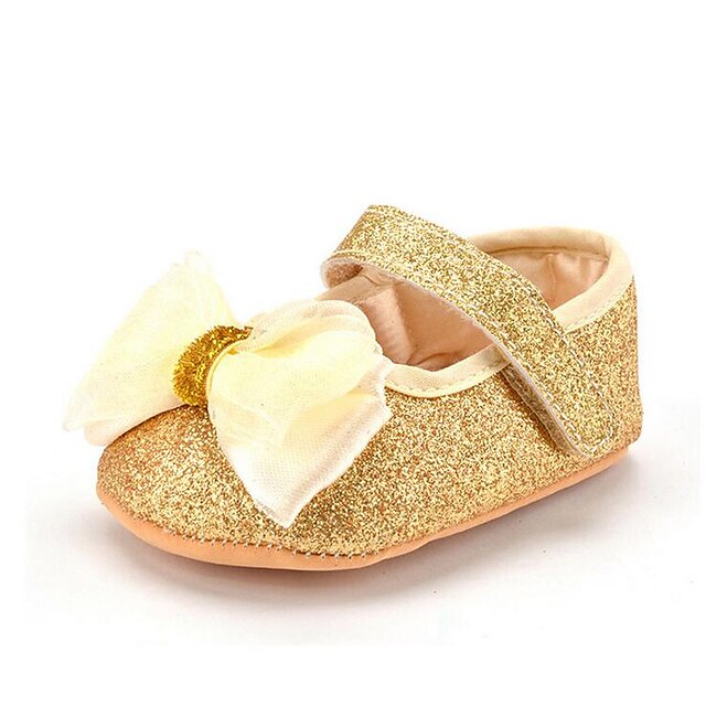  Girls' Shoes Synthetic Summer / Fall First Walkers Loafers & Slip-Ons Bowknot for Kid's Gold / Red / Party & Evening