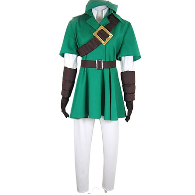  Inspireret af The Legend of Zelda Link Deluxe video Spil Cosplay Kostumer Cosplay Kostumer Patchwork Halvlange ærmer Frakke Trøje Bukser Kostumer