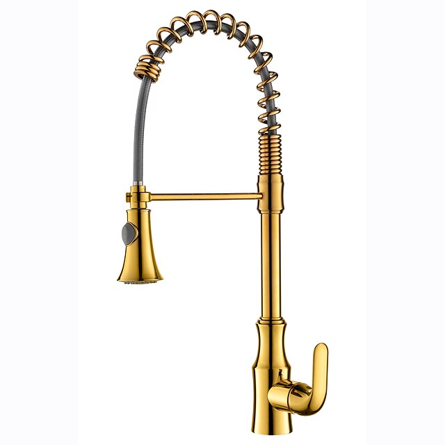  Armatur für die Küche Golden Pull-out / Pull-down Mittellage Art déco / Retro / Modern Kitchen Taps / Messing