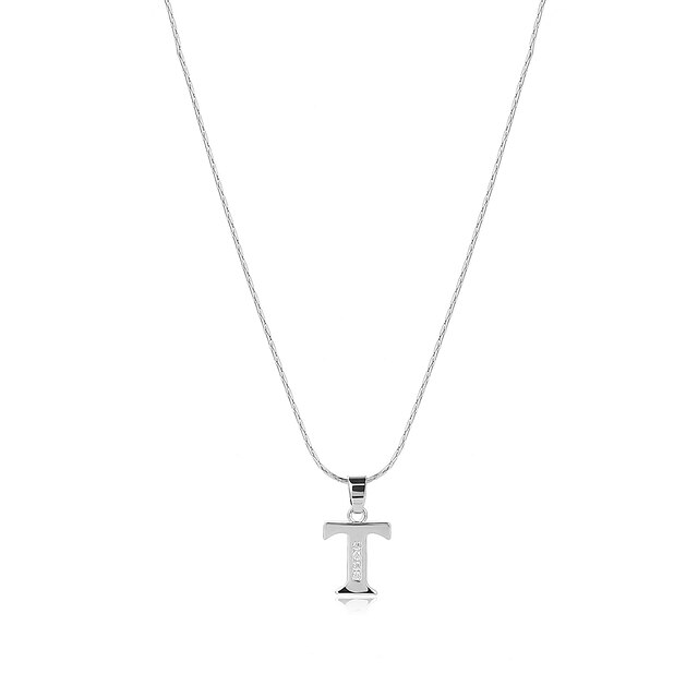  Anhänger Halskette For Herren Damen Kubikzirkonia Hochzeit Jahrestag Geschenk Zirkonia Kupfer Logo Alphabet Form