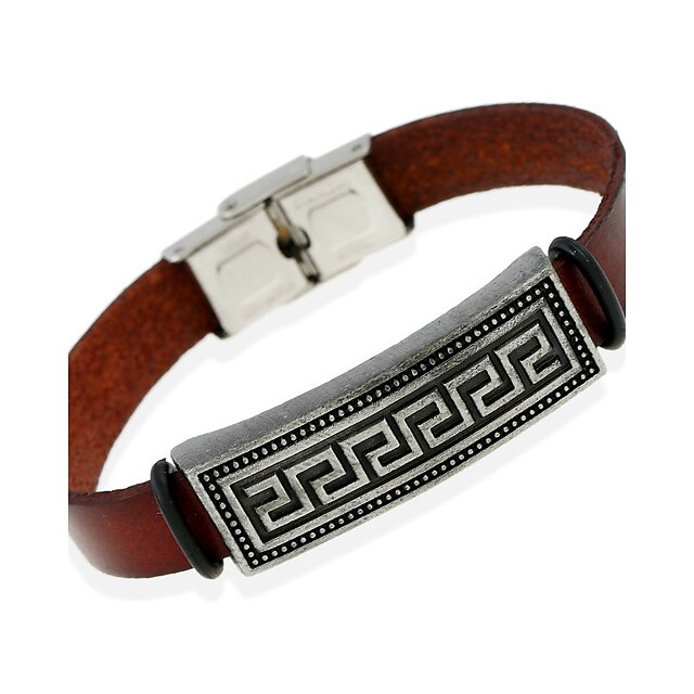  Men's Leather Bracelet Leather Natural Fashion Bracelet Jewelry Brown For Special Occasion Gift