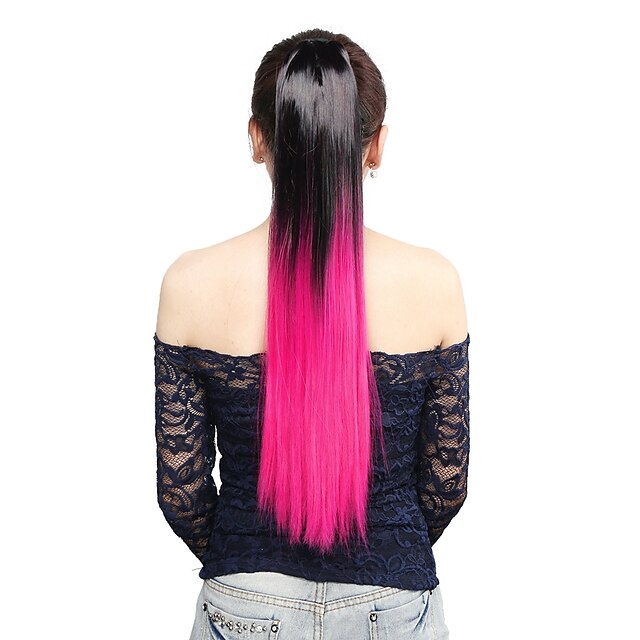  neitsi 1pcs 22 115g striaght wrap around ponytail hair extensions synthetic ombre t rose