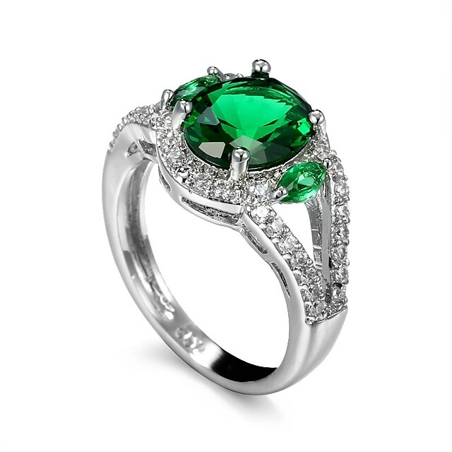  Men's Ring Synthetic Emerald Green Zircon / Emerald / Alloy Unique Design / Fashion / Euramerican Wedding / Special Occasion / Anniversary Costume Jewelry