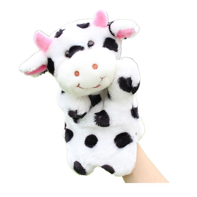  Sorminuket Käsinuket Käsinukut Cow Cute Eläimet Lovely Plyysi Kuvitteellinen leikki, sukkahousut, hienot syntymäpäivälahjat juhlien suosikkitarvikkeet Lasten