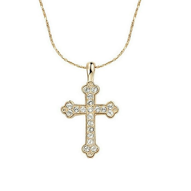  Damen Anhängerketten - vergoldet Kreuz Kreuz, Modisch Gold, Silber Modische Halsketten Für Alltag