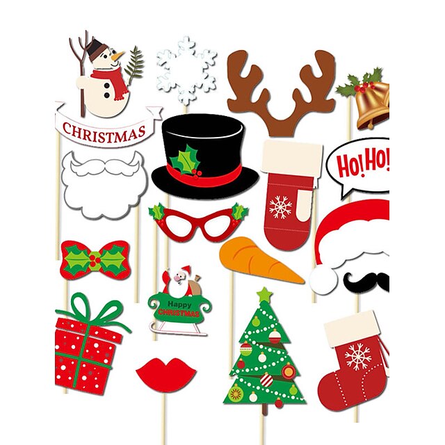  Photo Booth Props & Signs Material 19 Christmas