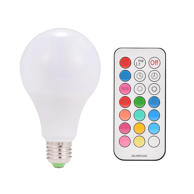  1pç 9 W Lâmpada de LED Inteligente 600 lm E26 / E27 A80 38 Contas LED LED Integrado Controle Remoto Decorativa Cores Gradiente Branco Quente RGBWW 85-265 V / 1 pç / RoHs