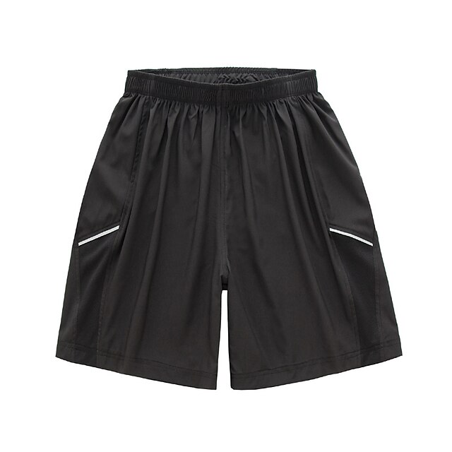  Homens Shorts de Corrida Atlético Esportes Shorts Corrida Taekwondo Casual Exercício e Atividade Física Treino de Ginástica Musculação Respirável Secagem Rápida Tiras Refletoras Preto