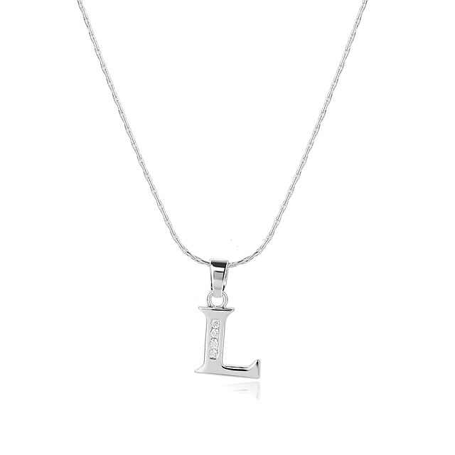  Anhänger Halskette For Herren Damen Kubikzirkonia Hochzeit Jahrestag Geschenk Zirkonia Kupfer Monogramm Logo Alphabet Form