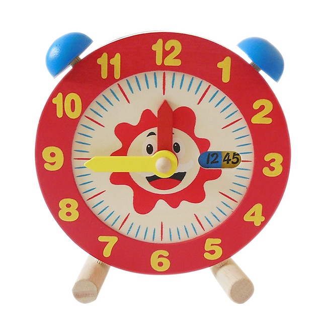  Educational Toy Wooden Clock Toy Time Teaching Clock Building Bricks Clock Education Building Toys Boys' Girls' Toy Gift / Kid's