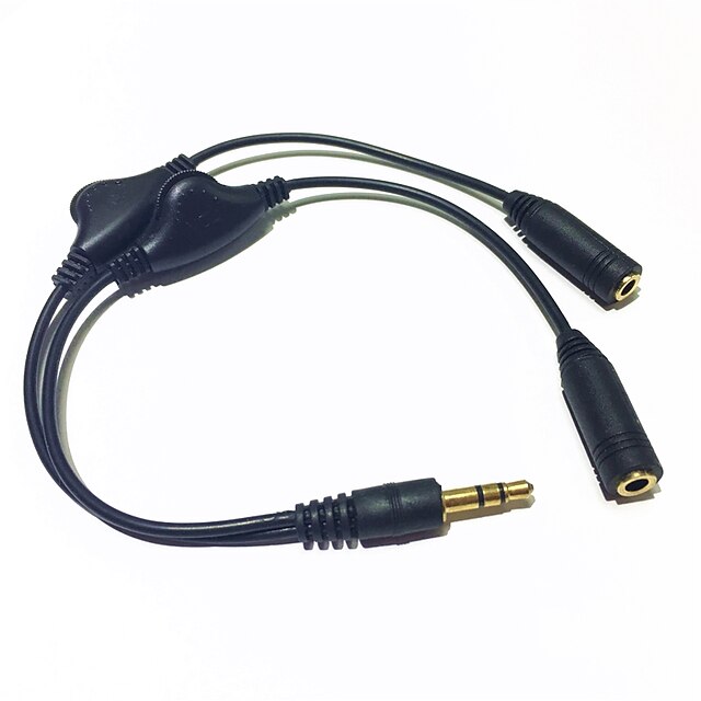  Kopfhörerkabel mit Mikrofon-Fernbedienung in zwei Audio-Linien aufgeteilt 3,5 mm 20 mm pro Minute zweites Audiokabel
