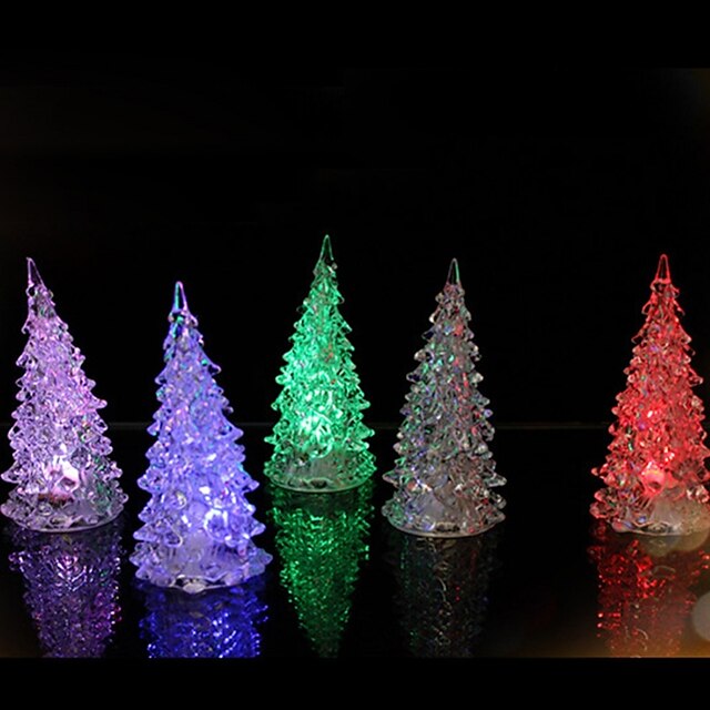  1 pc colorido fada luminosa cor led night light lamp ornamento da árvore de natal acrílico xmas mesa criativa decoração de casa