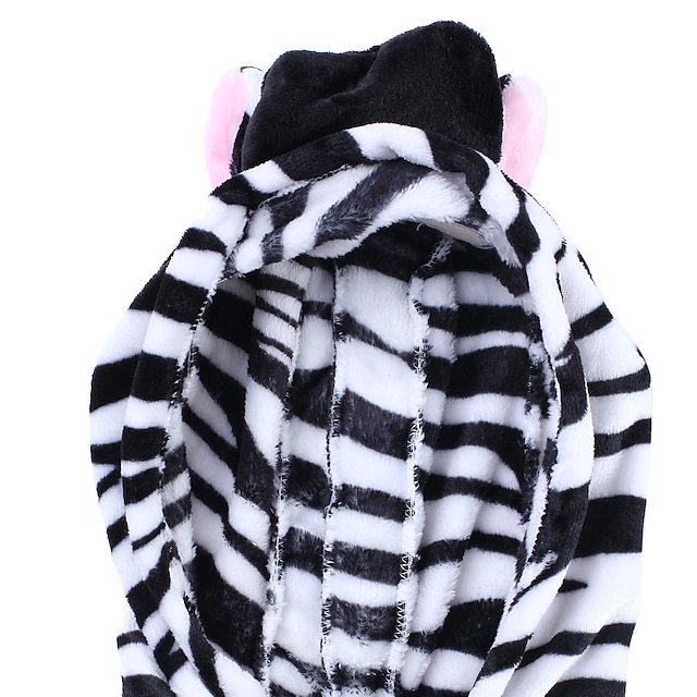 Toys & Hobbies Cosplay & Costumes | Adults Kigurumi Pajamas Zebra Animal Onesie Pajamas Flannel Toison Black / White Cosplay For