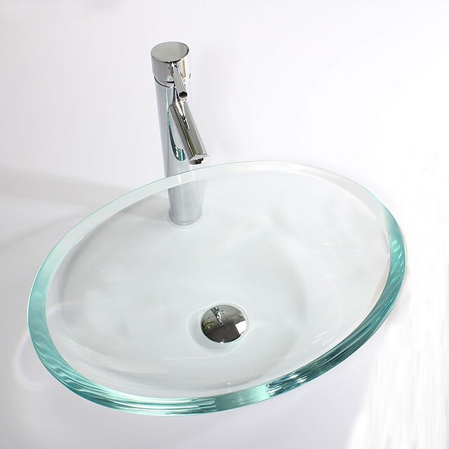  Mosdókagyló Kortárs - Edzett üveg Derékszögű Vessel Sink