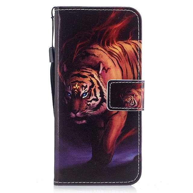  Capinha Para Samsung Galaxy S8 Plus / S8 / S7 edge Carteira / Porta-Cartão / Com Suporte Capa Proteção Completa Animal Rígida PU Leather