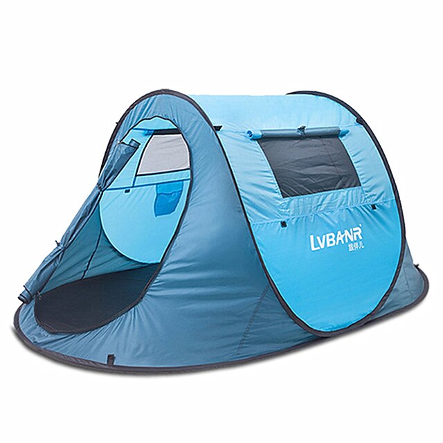  1 person Backpacking Tent Outdoor Waterproof Rain Waterproof Moistureproof Double Layered Automatic Dome Camping Tent <1000 mm for Camping Outdoor Indoor