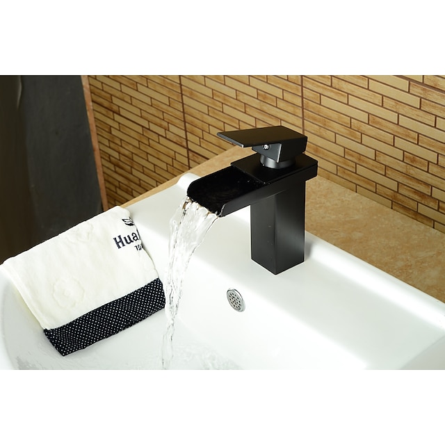  Koupelna Umyvadlová baterie - Vodopád Olejem leštěný bronz Baterie na střed Single Handle jeden otvorBath Taps