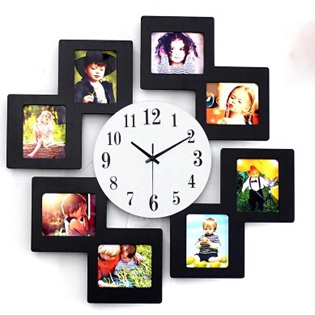  11*9cm 8 Picture Multi Photo Frame Display Wall Clock Time Family Album Colorful Color Modern