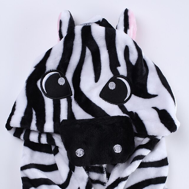 Toys & Hobbies Cosplay & Costumes | Adults Kigurumi Pajamas Zebra Animal Onesie Pajamas Flannel Toison Black / White Cosplay For