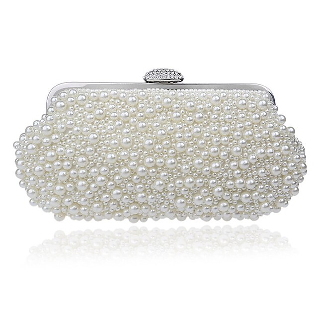  Women's Polyester Evening Bag Wedding Bags White / Champagne / Beige